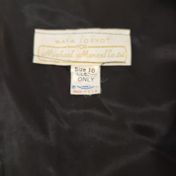 Size 10 Black Midi Sheath Dress with Sheer Sleeves. Preowned Michael Marcella - Picture 6 of 8